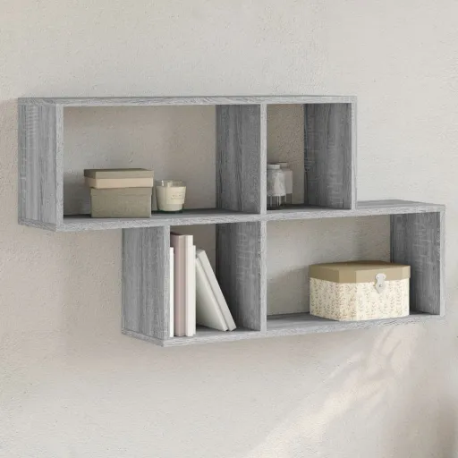 Estante Parede 100x20x53 cm Derivados Madeira Cinzento Sonoma