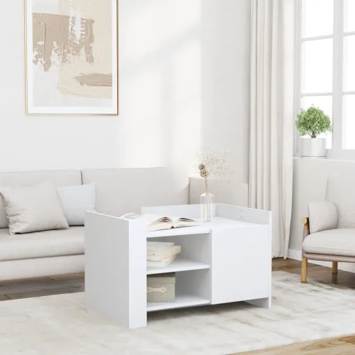 Mesa de Centro 80x50x50 cm Derivados de Madeira Branco