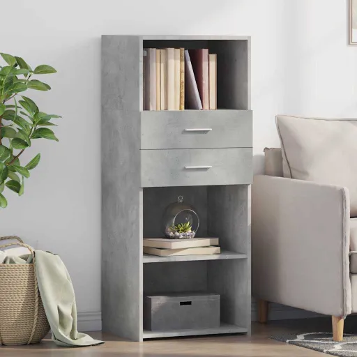 Armário Alto 50x42,5x124 cm Derivados de Madeira Cinza Cimento