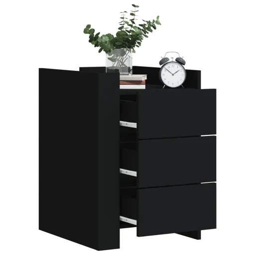 Mesa de Cabeceira 45x50x65 cm Derivados de Madeira Preto