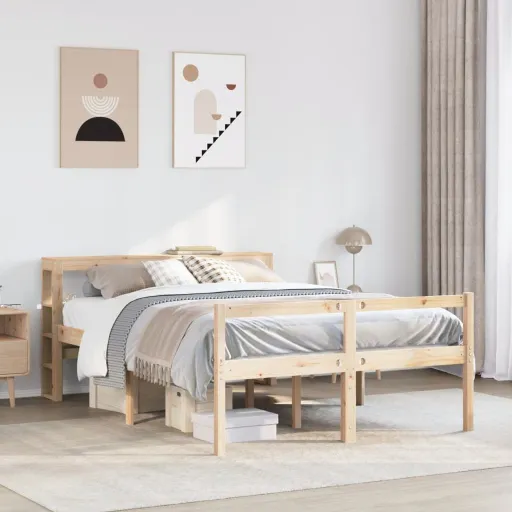 Cama para Idosos com Cabeceira 140x190 cm Pinho Maciço