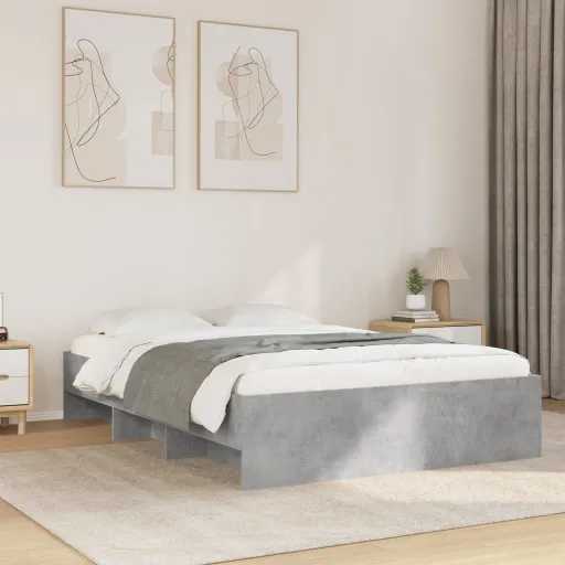 Estrutura de Cama 120x200 cm Derivados de Madeira Cinza Cimento