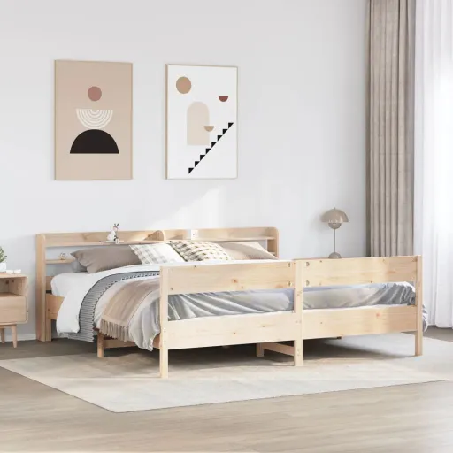 Cama Sem Colchão 180x200 cm Madeira de Pinho Maciça