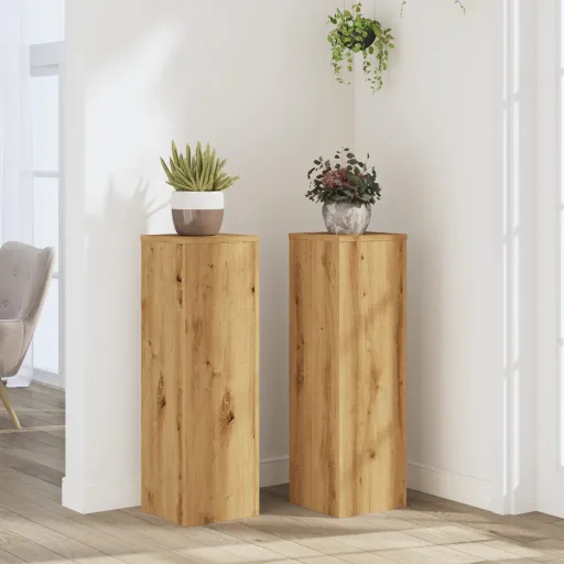 Suportes p/ Plantas   25x25x80 cm Derivados de Madeira (2 pcs)