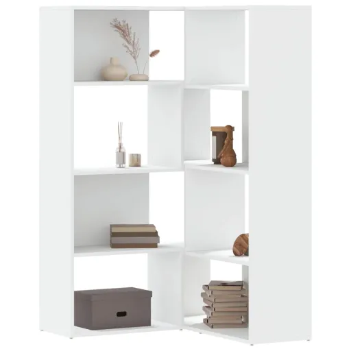 Estante Canto 4 Prateleiras 85x85x140 cm Deriv. Madeira Branco