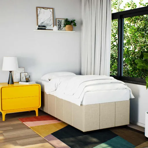 Estrutura de Cama Sem Colchão 80x200 cm Creme