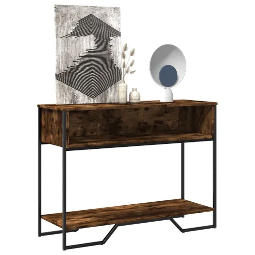 Mesa Consola 100x35x74,5cm Derivados de Madeira Carvalho Fumado
