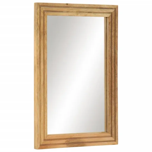 Espelho de Casa de Banho 50x70 cm Mangueira Áspera Maciça/Vidro