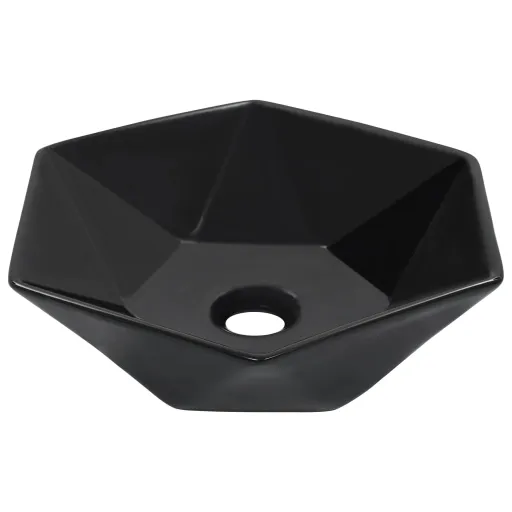 Lavatório 41x36,5x12 cm Cerâmica Preto