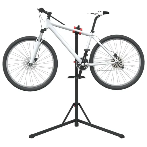 Suporte p/ Reparar Bicicletas Ajustável 92-152 cm Aço Vermelho