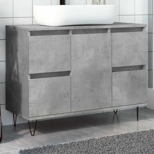 Móvel Casa de Banho 80x33x60 cm Derivados Madeira Cinza Cimento