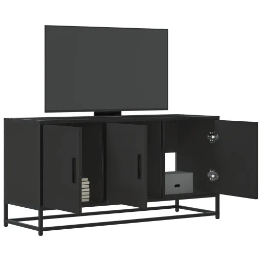 Móvel para TV 100x35x50 cm Derivados de Madeira/Metal Preto