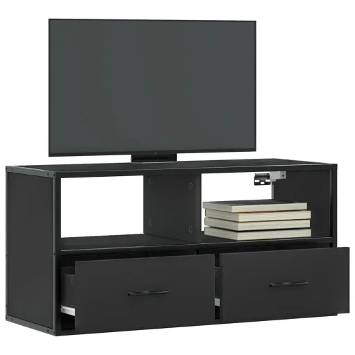 Móvel para TV 80x31x39,5 cm Derivados de Madeira/Metal Preto