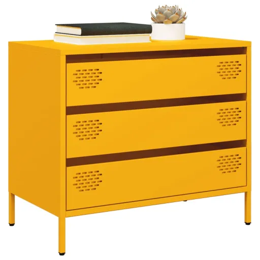 Aparador 68x39x58,5 cm Aço Laminado a Frio Amarelo Mostarda