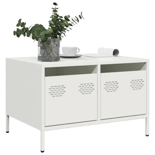 Móvel de TV 68x50x43,5 cm Aço Laminado a Frio Branco
