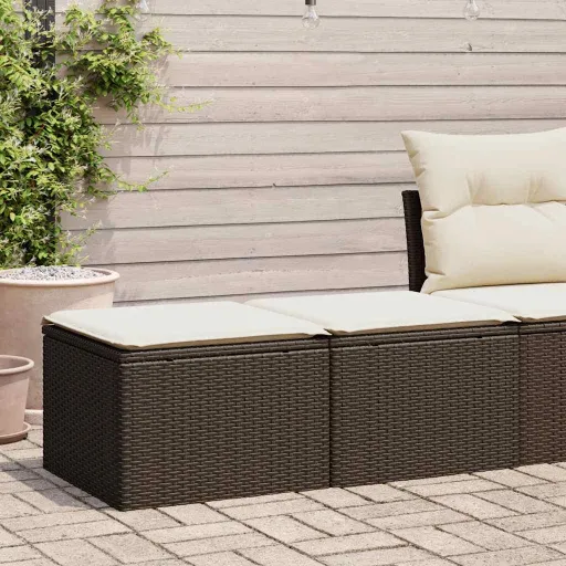 Conj. Sofás Jardim c/ Almofadões Vime PE/Acácia Castanho (2 pcs)