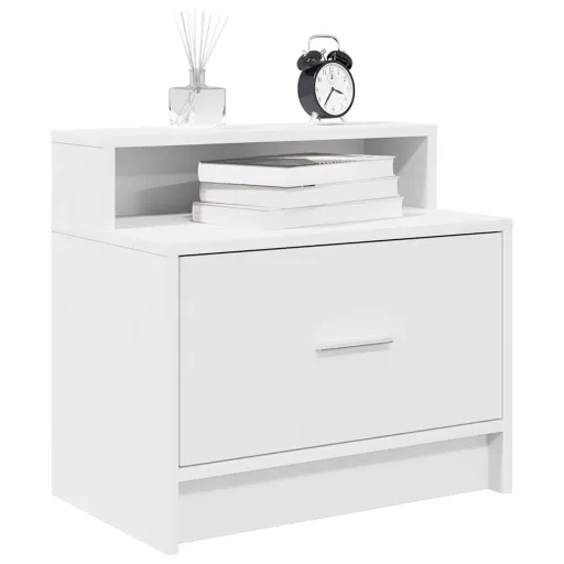 Mesa de Cabeceira com Gaveta 51x31x47 cm Branco