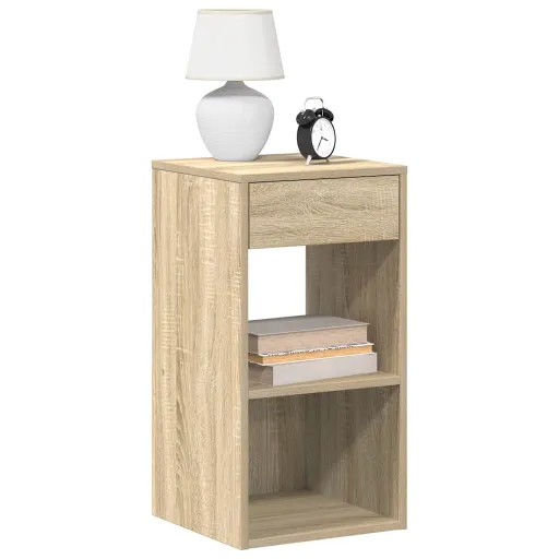 Mesas de Cabeceira com Gaveta   35x34x66,5cm Carvalho Sonoma (2 pcs)