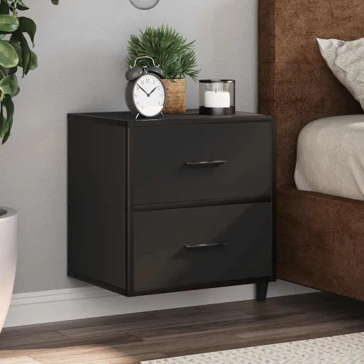 Mesa de Cabeceira de Parede 40x31x39,5 cm Preto