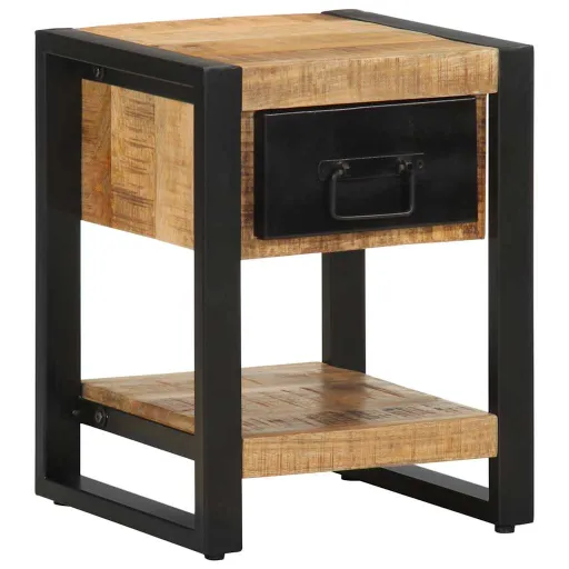 Mesa de Cabeceira 35x34x45 cm Madeira Maciça Manga Áspera
