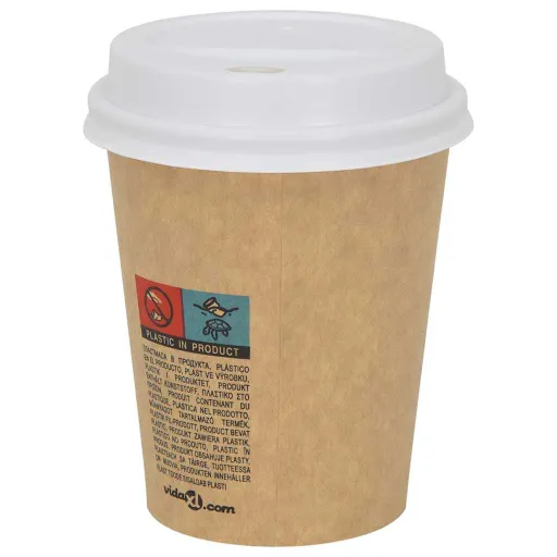 Tampas para Copos Café Papel Ø80 mm 8oz 1000 un Plástico Branco