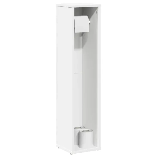 Móvel p/ Casa de Banho c/ Suporte de Rolos 20,5x20x90 cm Branco