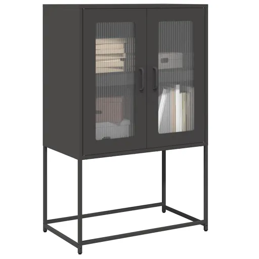 Aparador Alto 68x39x107 cm Aço Preto
