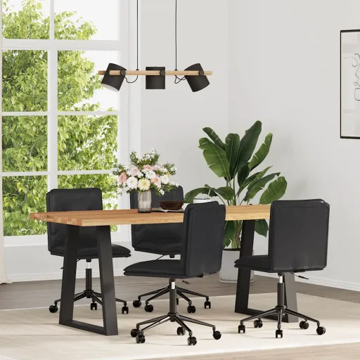 Cadeiras de Jantar   Couro Artificial Preto (4 pcs)