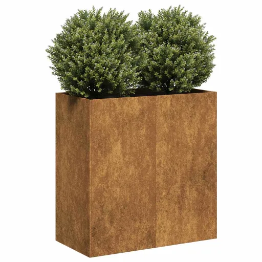 Floreira Enferrujada 80x40x80 cm Aço Resistente