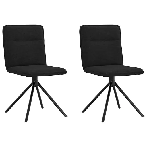 Cadeiras de Jantar   Tecido Preto (2 pcs)