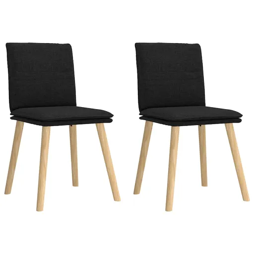 Cadeiras de Jantar   Tecido Preto (2 pcs)