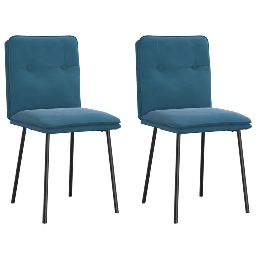 Cadeiras de Jantar   Veludo Azul (2 pcs)