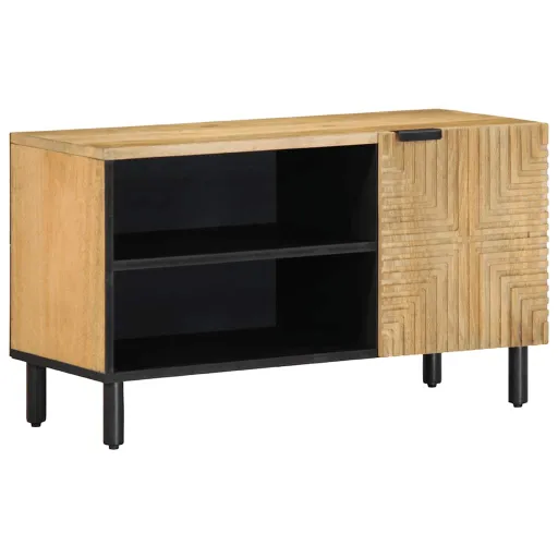 Móvel de TV 80x31,5x46 cm Madeira de Mangueira Maciça Castanho