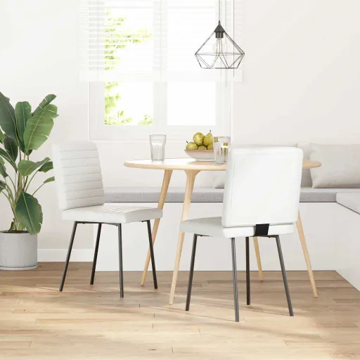 Cadeiras de Jantar   Couro Artificial Branco (2 pcs)