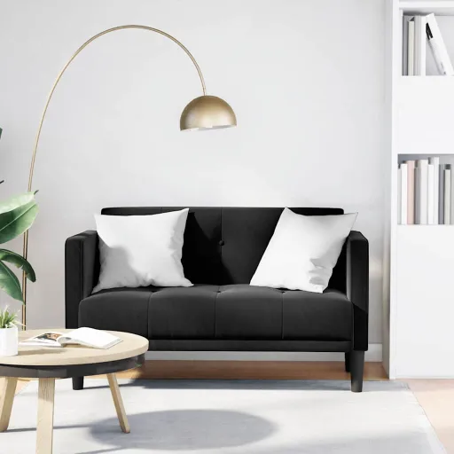 Sofá-Luvas 111 cm Veludo Preto