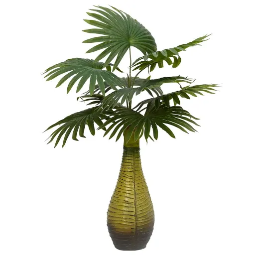 Planta de Palmeira Artificial 9 Folhas 65 cm Verde