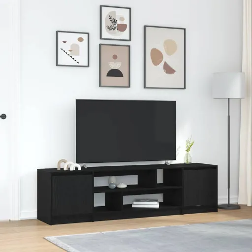 Móvel de TV 188,5x41x50 cm Derivados de Madeira Carvalho Preto