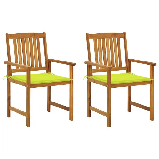 Cadeiras de Jardim com Almofadões   Acácia Maciça (2 pcs)