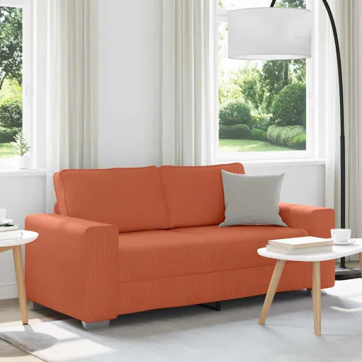 Sofá-Luvas 180x77x82 cm Tecido Corduroy Laranja Vermelho