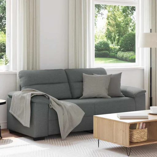 Sofá de 2 Lugares em Tecido 180x81x84 cm Cinzento-Escuro