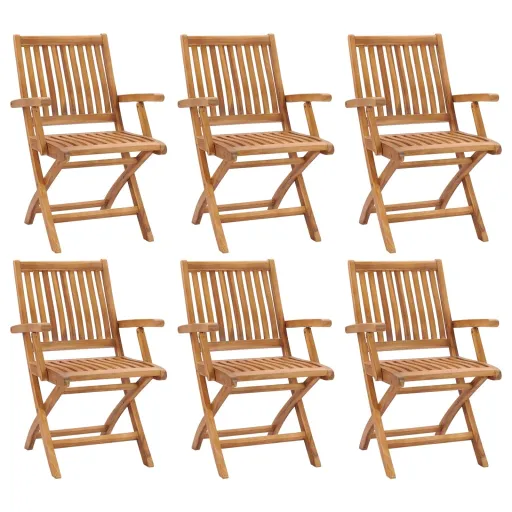 Cadeiras de Jardim Dobráveis   Madeira de Teca Maciça (6 pcs)