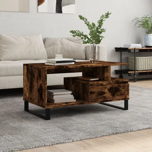 Mesa de Centro 90x49x45 cm Derivados Madeira Carvalho Fumado