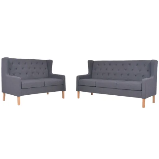 Conjunto de Sofás   Tecido Cinzento (2 pcs)