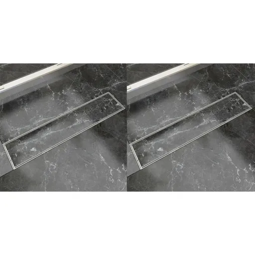 Dreno de Chuveiro Linear   530x140 mm Aço Inoxidável (2 pcs)