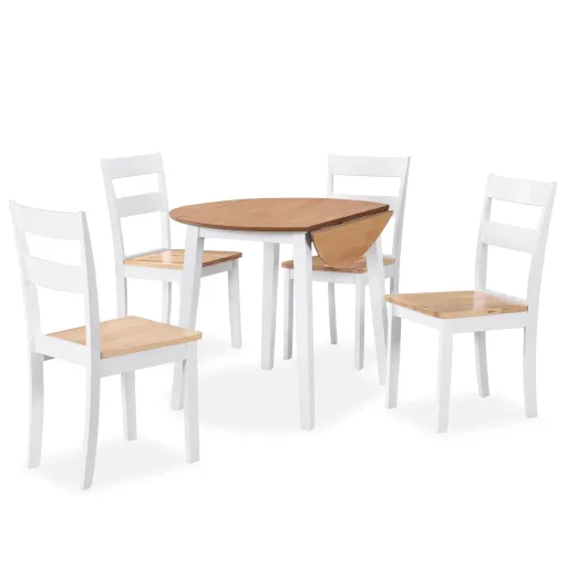 Conjunto de Jantar   MDF e Seringueira Branco (5 pcs)
