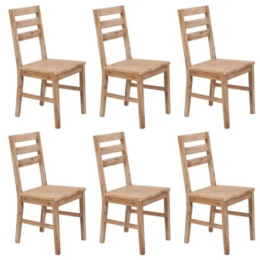 Cadeiras de Jantar   Madeira de Acácia Maciça (6 pcs)