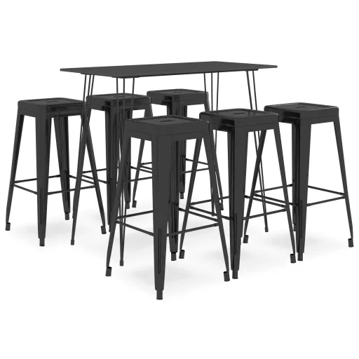 Conjunto de Bar Preto (7 pcs)