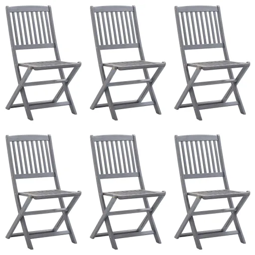 Cadeiras de Jardim Dobráveis   Madeira de Acácia Maciça (6 pcs)