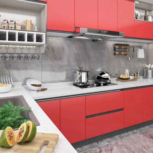Autocolante para Móveis   500x90 cm PVC Vermelho (2 pcs)