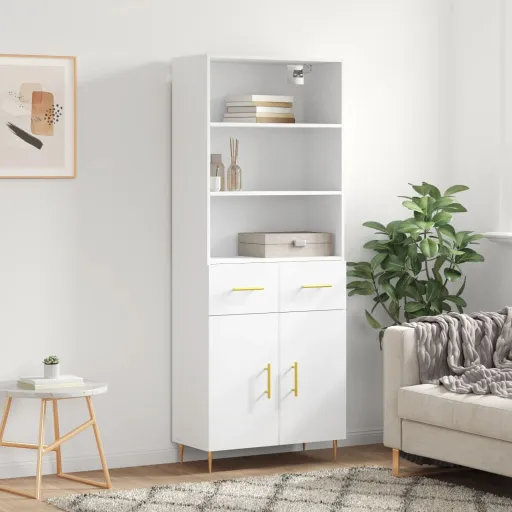 Armário Alto 69,5x34x180 cm Derivados de Madeira Branco